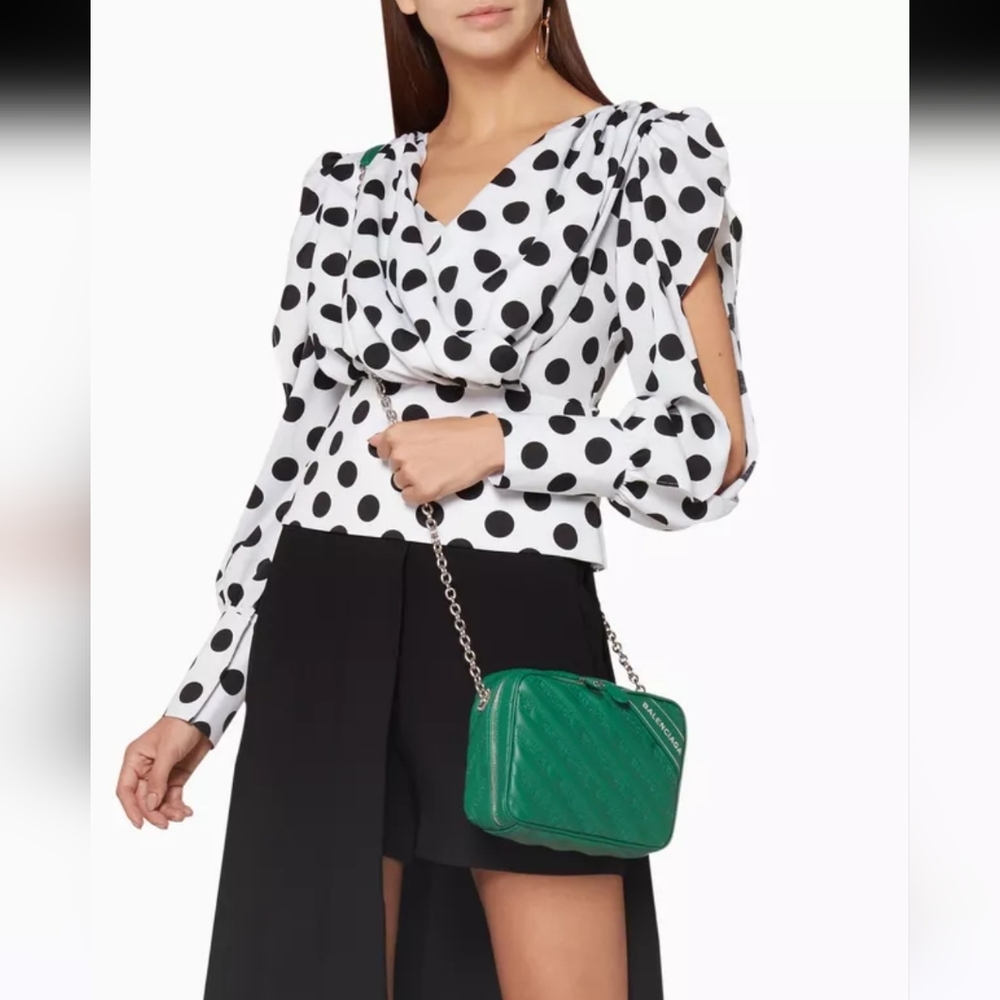 Balenciaga Blanket Reporter Camera Shoulder Bag Green